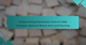 Unique Dining Experiences: Farm-to-Table Concepts, Seasonal Menus and Local Sourcing
