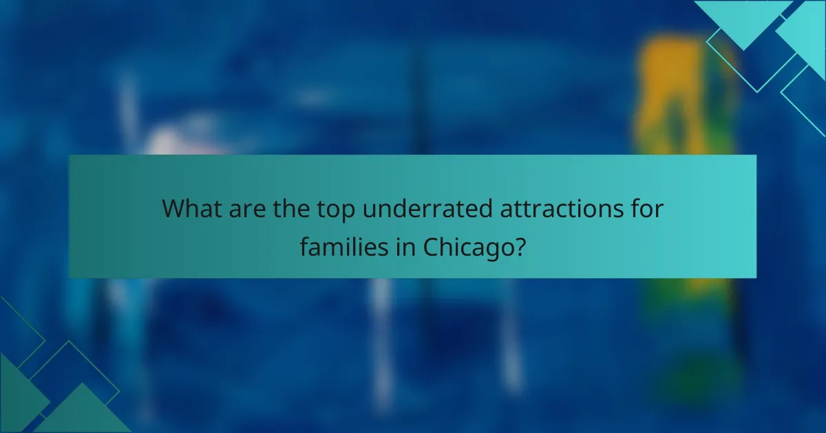 What are the top underrated attractions for families in Chicago?