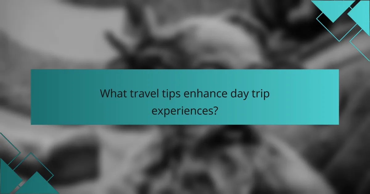 What travel tips enhance day trip experiences?